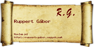 Ruppert Gábor névjegykártya